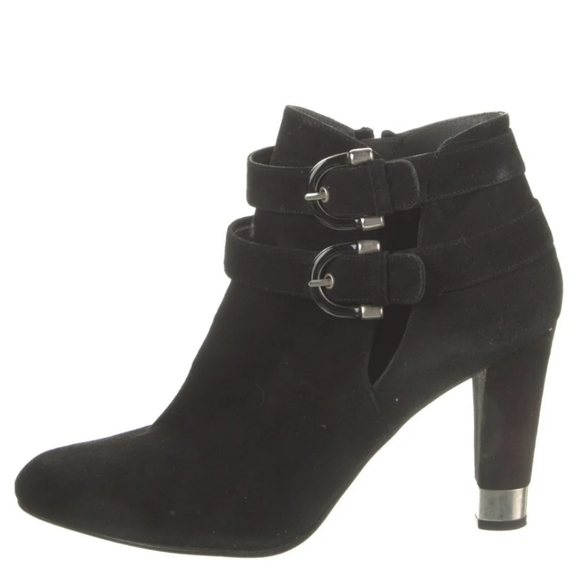 Stuart Weitzman Suade Ankle Boots Black Sz 9 - Picture 1 of 7